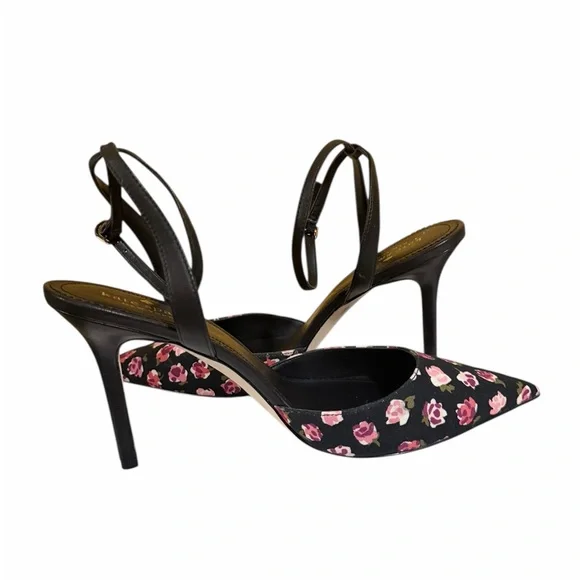 💜🌼NWOT KATE SPADE ANKLE STRAP FLORAL HEELS. - Picture 5 of 11